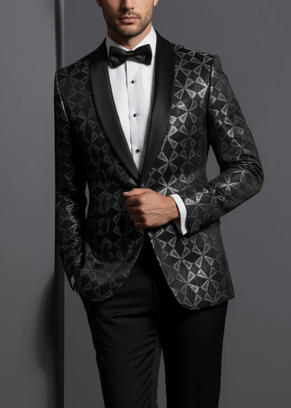 Metallo-Gunmetal Gray Textured Tweed Single Breasted Overcoat